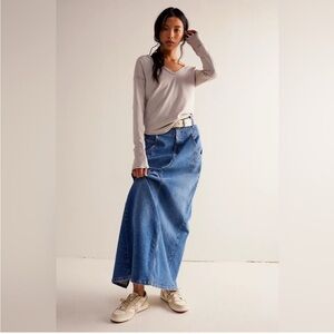 FREE PEOPLE | We The Free Coastal Cruising Long Sleeve Tee in Gray Day